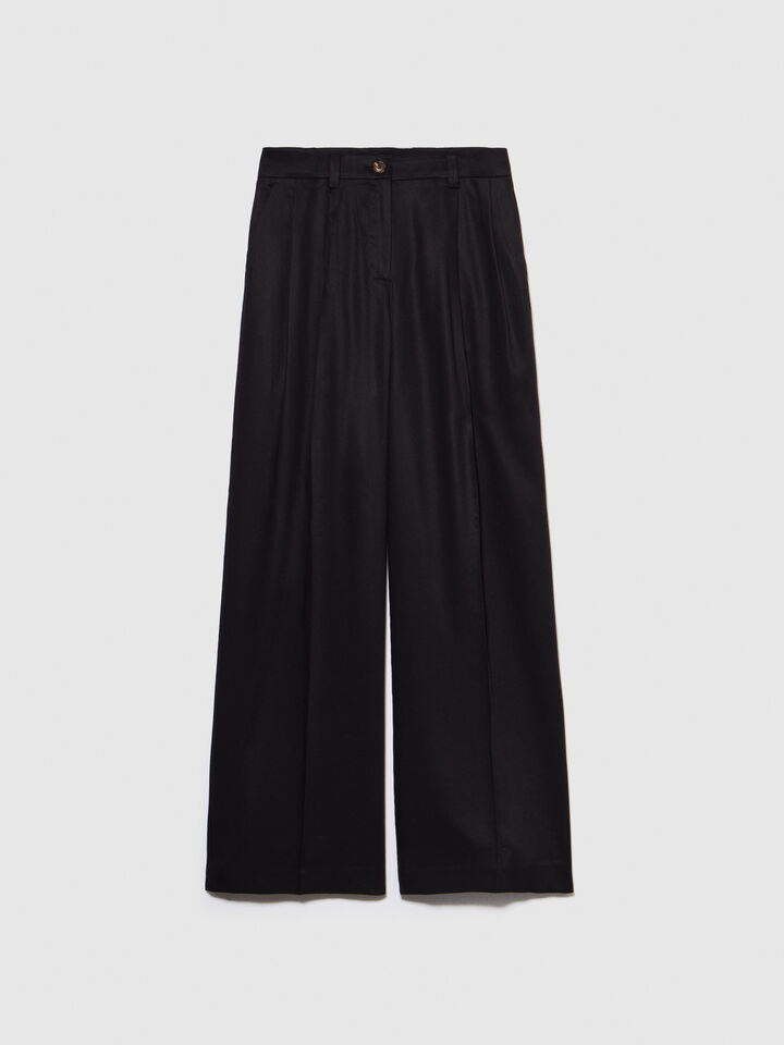 Low-waisted flare trousers - women's flared trousers - Black | Sisley image number 6